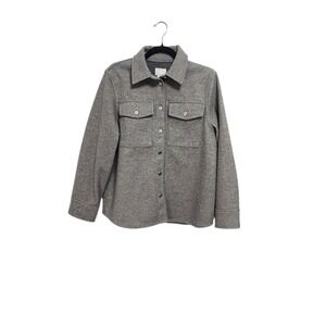 HM Mens Grey Snap Front Shacket Shirt Jacket XS P/N 1247117 0 Utility Layer